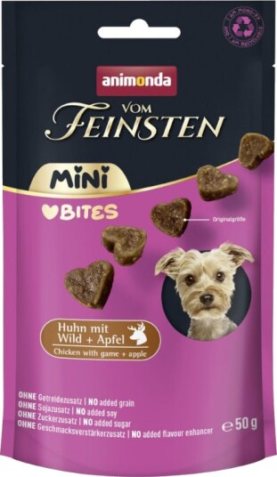Animonda Vom Feinsten Adult Mini Bites Sparepakke Med Vilt Og Eple Kylling 10 X 50 G