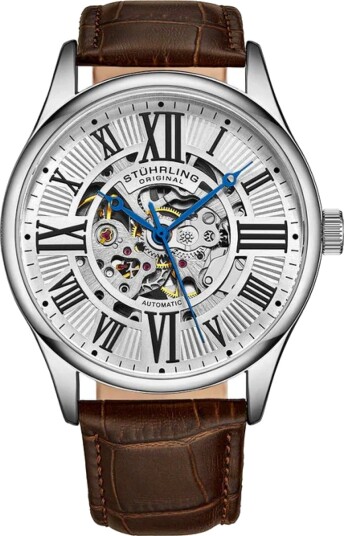 Stührling Original Herreklokke 3942.1 Atrium Sølvfarget/Lær Ø42 mm Stührling Original Herreklokke 3942.1 Atrium Sølvfarget/Lær Ø42 mm