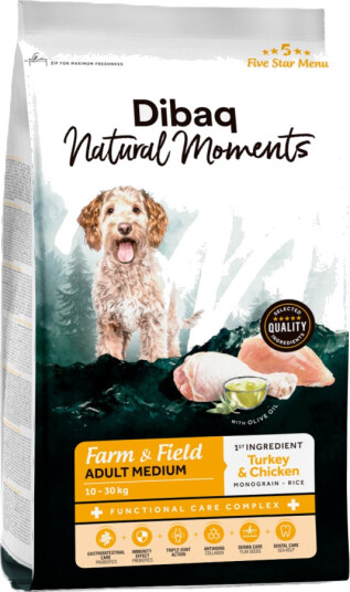 DIBAQ Natural Moments Medium Hundemat 12 kg - Farm & Field Tørrfôr DIBAQ Natural Moments Medium Hundemat 12 kg - Farm & Field Tørrfôr