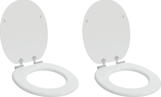  Myk lukking toalettsete 2 pcs Hvit 44 x 38 cm MDF plater