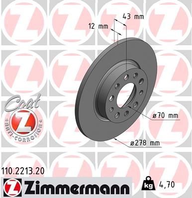 Bremseskive ZIMMERMANN 110.2213.20