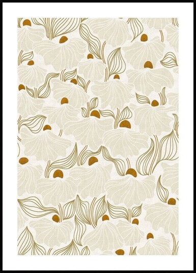 calming essentials Natural flow meadow ivory pattern Plakat Plakat / 21x30cm