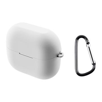 Samsung Galaxy Buds3/Buds3 Pro Silikondeksel med Karabinkroken Hvit