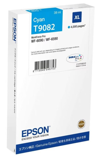 Original blekkpatron Epson C13T90824N blå cyan