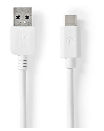 Nedis USB-kabel | USB 3.2 Gen 1 | USB-A Han | USB-C™ Hann | 60 W | 5 Gbps | Nikkel belagt | 2.00 m | Rund | PVC | Hvit | Boks