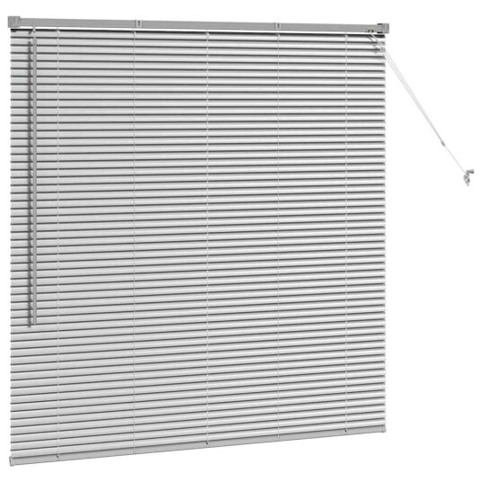 Vindu Persienne med gardiner Manual sølv Aluminium