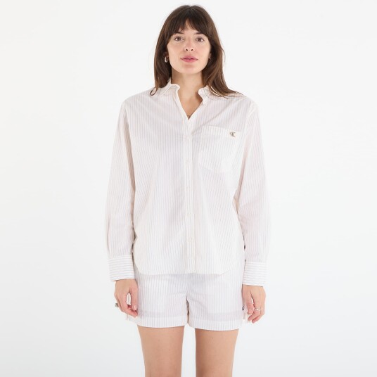 Calvin Klein Jeans Yarndye Cotton Poplin Relaxed Sh Cream M