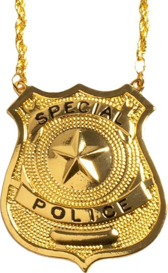 Special Police Gullfarget Politi Kostyme Smykke