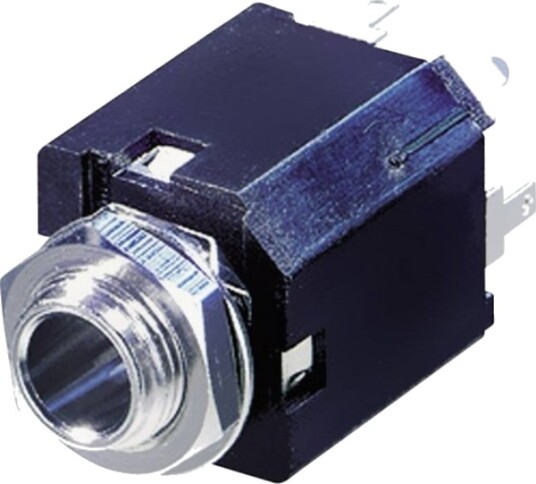 Rean Av Nys232 Jackplugg 6,35 Mm Vertikal Innbygging 3-Polet Stereo Svart 1 Stk
