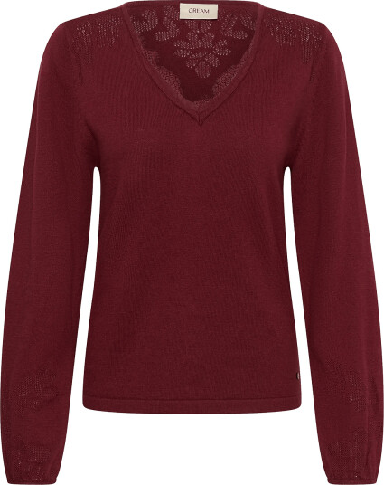 Cream Cranva Knit Pullover Burgundy S Cream Cranva Knit Pullover Burgundy S