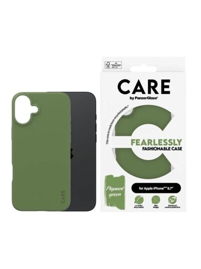 PanzerGlass Fashion Grønn Silikon Mobildeksel til iPhone 16 Plus