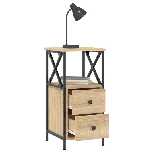 vidaXL Nattbord 2 stk sonoma eik 34x35,5x70 cm konstruert tre
