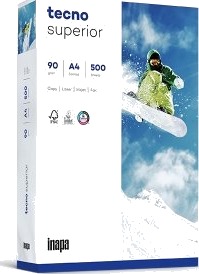 Inapa Tecno Tecno Superior 90G 210X297 R Universell A4 210X297 Mm 500 Ark 90 G/M² Hvit 107 Μm Inapa Tecno Tecno Superior 90G 210X297 R Universell A4 210X297 Mm 500 Ark 90 G/M² Hvit 107 Μm