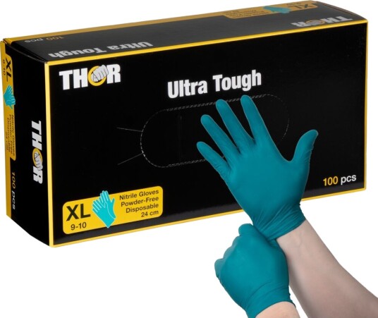 Engangshanske Thor Ultra Tough Xl Grønn Nitril Pudderfri 100 Stk. Engangshanske Thor Ultra Tough Xl Grønn Nitril Pudderfri 100 Stk.