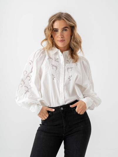 Y.A.S Zimia Long Sleeve Shirt Hvit 44