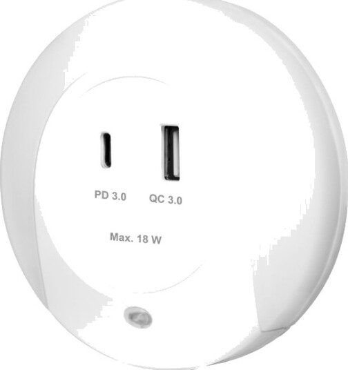 Led Nattlampe Med Skumningssensor Og Lader 18W Pd Qc