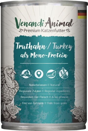 Venandi Animal Våtfôr Monoprotein Kalkun 24 X 400 G