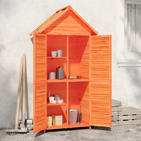 vidaXL Hageredskapsbod brun 89x52,5x175 cm heltre furu vidaXL Hageredskapsbod brun 89x52,5x175 cm heltre furu
