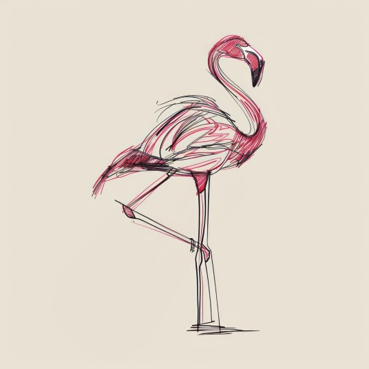 Namly Design Plakat Flamingo Skisse POSTERSQUAREBQBCGX