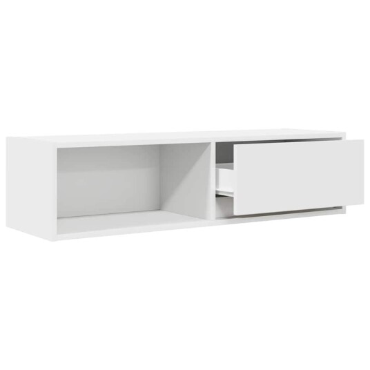 TV benk hvit 100x31x25,5 cm konstruert tre