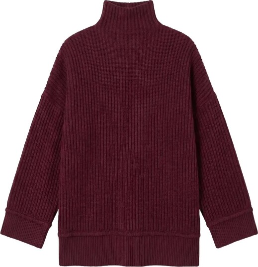 Topshop Tsrosa Ls High Neck Jumper Knt   MULBERRY   XS
