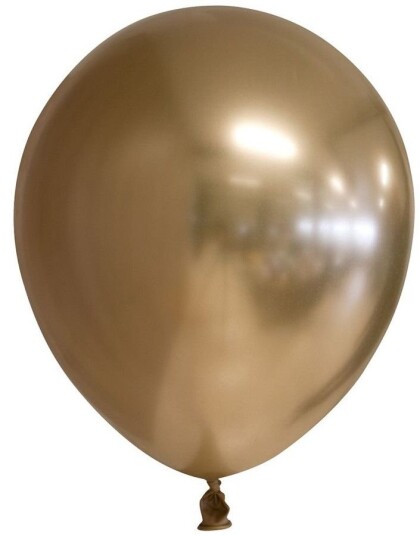 6 stk. 30 cm Glossy Mirror Gullfargede Ballonger