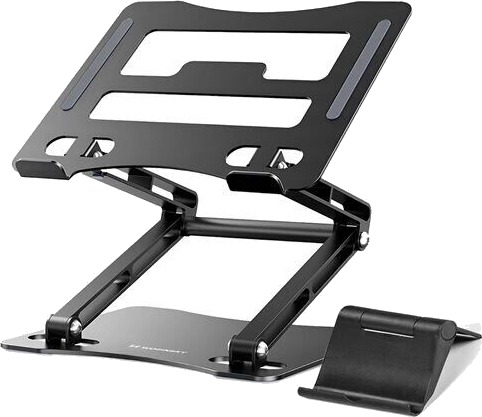 Wozinsky WRS CPY75DSB stativ til bærbar PC nettbrett i aluminium + gratis telefonstativ svart Wozinsky WRS CPY75DSB stativ til bærbar PC nettbrett i aluminium + gratis telefonstativ svart