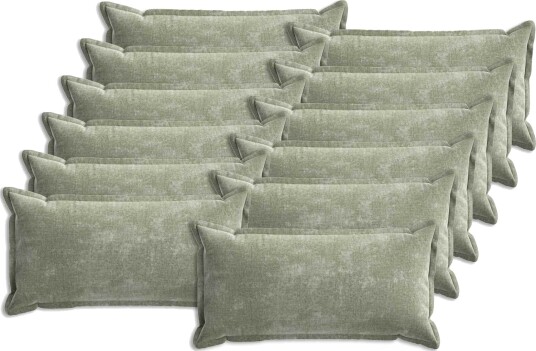 vidaXL Putetrekk 12 stk. HOUTEN Grønn 40 x 80 cm Chenille stoff