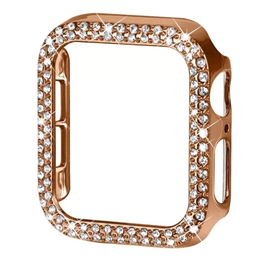 INCOVER Apple Watch 9/8/7 (41mm) Hard Plast Deksel - Gull & Rhinsten INCOVER Apple Watch 9/8/7 (41mm) Hard Plast Deksel - Gull & Rhinsten