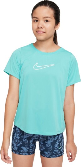 Nike Dri-FIT One Fitted Short Sleeve Jente Green Frost/White S 8-10