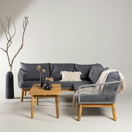 Venture Home Design Chania Loungesett - Acacia/Grå 1645860-01-0 1560350-01-0