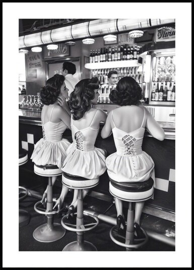 Women Drinking At Bar Wall Art Plakat Plakat / 70x100cm