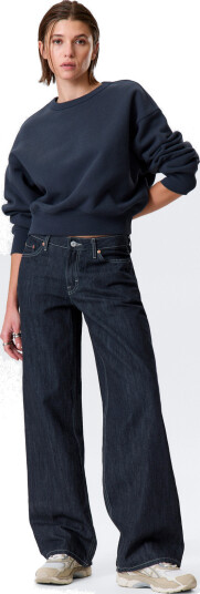 Weekday Ample Low Rise Loose Wide Jeans - Black - 28 x 34
