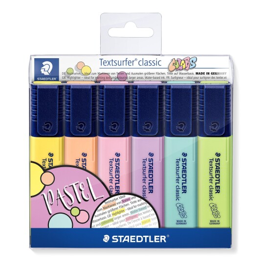Staedtler Markeringstusjer Pastell 6 farger Staedtler Markeringstusjer Pastell 6 farger