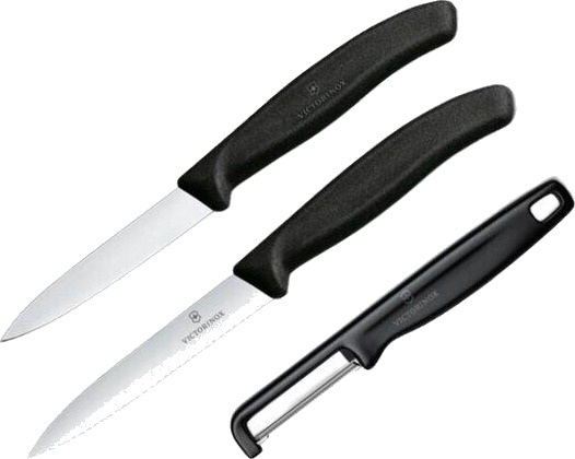 Victorinox   Swiss Classic knivsett for grønnsaker 3 deler svart