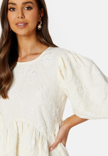 BUBBLEROOM Summer Luxe Puff Mini Dress Light yellow 48