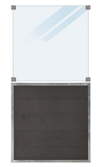 Gjerde PLUS Futura Kompositt Frostet Glass 90×180 cm