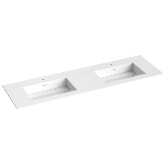 Korsbakken Corian Med Skrå Bunn Hvit Matt 160cm Dobbel