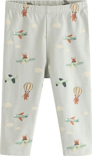 Lindex Leggings With Airplanes Green 62