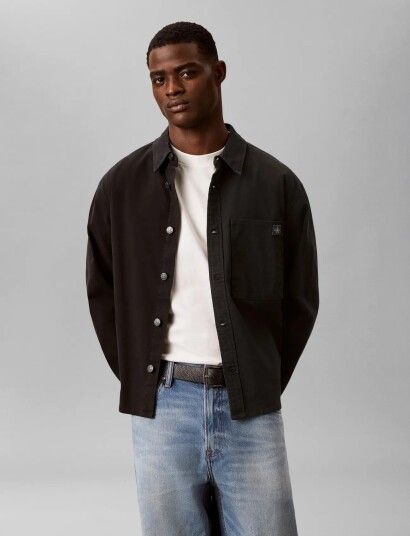 Calvin Klein Jeans Ls Matty Canvas Shirt Jkt Black XS Calvin Klein Jeans Ls Matty Canvas Shirt Jkt Black XS
