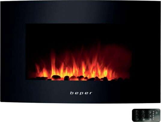 Beper RI503 Veggmontert Peis med LED-flammer (2000W) Svart