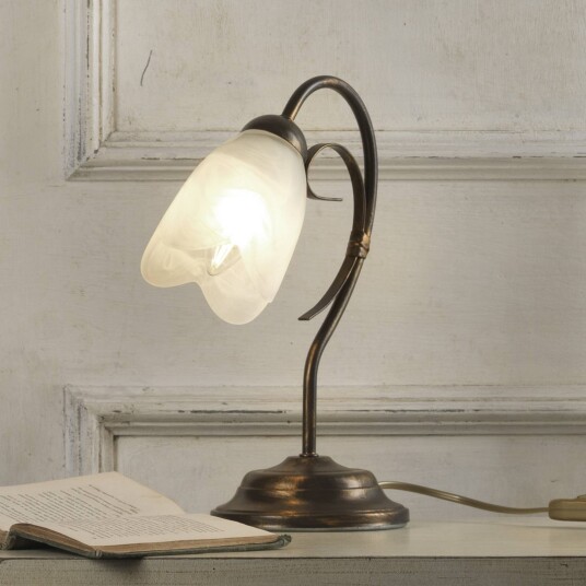 ONLI Odino bordlampe 1 lyskilde bronsefarget metall glass