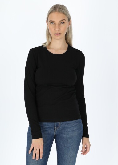 Ellen New York Carolina Ls Tee Black 48 T-Shirts