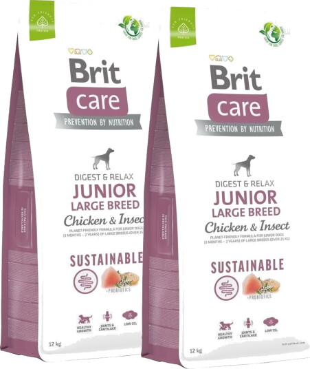 Brit Care Dog Junior Large Breed Sustainable Chicken & Insect 2X12 kg