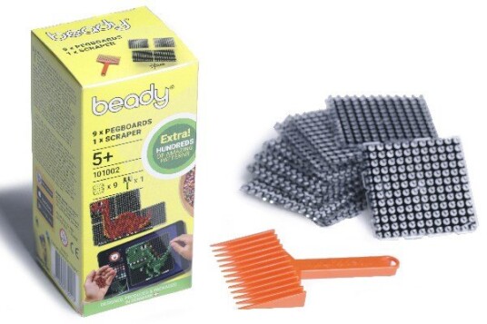 Beady 9Stk. Perleplader 6X6cm + 1 Skraber I Æske