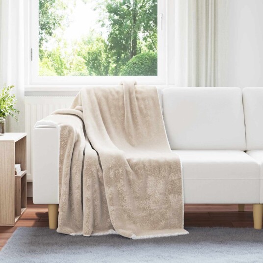 vidaXL Kastteppe Beige 130 x 150 cm Fleece