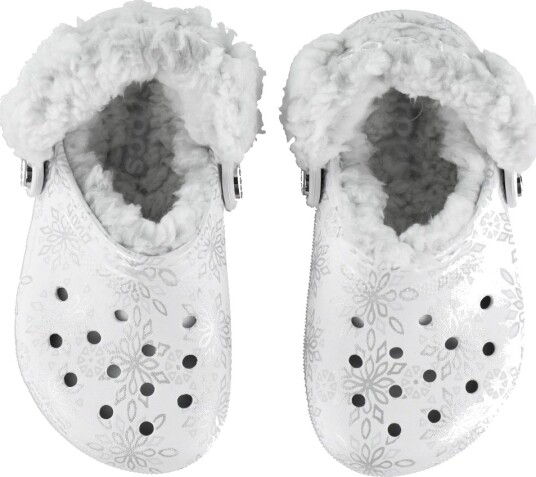 Crocs Sandaler - Fleece - Classic+ Metallic Snøflak - Snow Hvit - Crocs - 24/25 - Sandals - 24-25