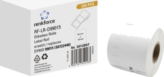 Renkforce Rf 6027794 Hvit Selvklebende Skriveretikett Kontinuerlig Etikett Rull Papir Direkte Termisk Renkforce Rf 6027794 Hvit Selvklebende Skriveretikett Kontinuerlig Etikett Rull Papir Direkte Termisk