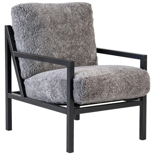 Jonas Ihreborn Seventy Five Wood Lenestol Svart Eik / Saueskinn Scandinavian Grey