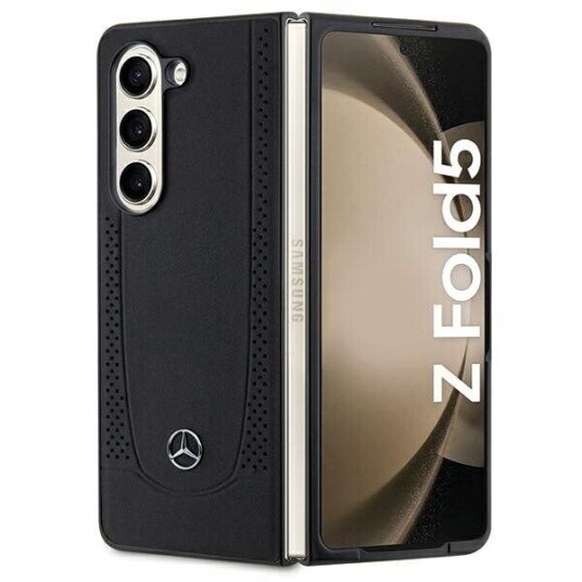 Mercedes Leather Urban Case for Samsung Galaxy Z Fold 5 - Black